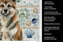 Load image into Gallery viewer, Brindle Akita Coastal Sea Glass Kitchen Towel