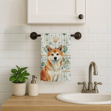 Load image into Gallery viewer, Red Akita Coastal Sea Glass Kitchen Towel