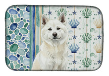 Load image into Gallery viewer, White Akita Coastal Sea Glass Dish Drying Mat