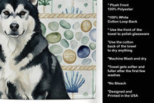 Load image into Gallery viewer, Black and White Alaskan Malamute Coastal Sea Glass Kitchen Towel