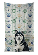 Load image into Gallery viewer, Black and White Alaskan Malamute Coastal Sea Glass Kitchen Towel