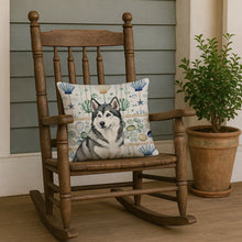 Load image into Gallery viewer, Gray and White Alaskan Malamute Coastal Sea Glass Throw Pillow