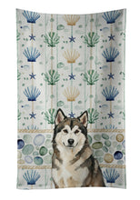 Load image into Gallery viewer, Sable and White Alaskan Malamute Coastal Sea Glass Kitchen Towel