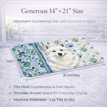Load image into Gallery viewer, American Eskimo Coastal Sea Glass Dish Drying Mat
