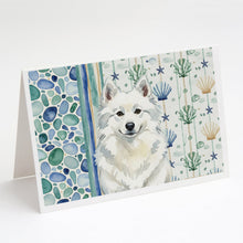 Load image into Gallery viewer, American Eskimo Coastal Sea Glass Greeting Cards Pack of 8