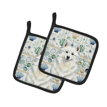 Load image into Gallery viewer, American Eskimo Coastal Sea Glass Pair of Pot Holders