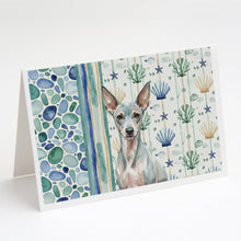 Load image into Gallery viewer, American Hairless Terrier Coastal Sea Glass Greeting Cards Pack of 8