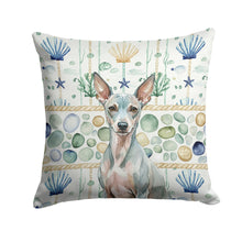 Load image into Gallery viewer, American Hairless Terrier Coastal Sea Glass Throw Pillow