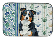 Load image into Gallery viewer, Black Tri American Shepherd Coastal Sea Glass Dish Drying Mat