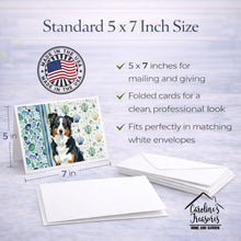 Load image into Gallery viewer, Black Tri American Shepherd Coastal Sea Glass Greeting Cards Pack of 8
