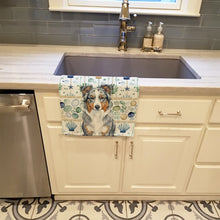 Load image into Gallery viewer, Blue Merle American Shepherd Coastal Sea Glass Kitchen Towel