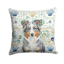Load image into Gallery viewer, Blue Merle American Shepherd Coastal Sea Glass Throw Pillow