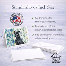 Load image into Gallery viewer, Black American Staffordshire Terrier Coastal Sea Glass Greeting Cards Pack of 8