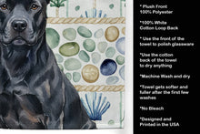 Load image into Gallery viewer, Black American Staffordshire Terrier Coastal Sea Glass Kitchen Towel