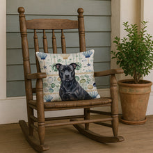 Load image into Gallery viewer, Black American Staffordshire Terrier Coastal Sea Glass Throw Pillow