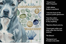 Load image into Gallery viewer, Blue American Staffordshire Terrier Coastal Sea Glass Kitchen Towel