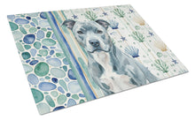 Load image into Gallery viewer, Blue American Staffordshire Terrier Coastal Sea Glass Glass Cutting Board