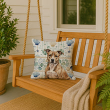 Load image into Gallery viewer, Brindle American Staffordshire Terrier Coastal Sea Glass Throw Pillow