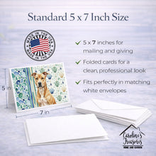 Load image into Gallery viewer, Fawn American Staffordshire Terrier Coastal Sea Glass Greeting Cards Pack of 8
