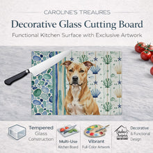 Load image into Gallery viewer, Fawn American Staffordshire Terrier Coastal Sea Glass Glass Cutting Board