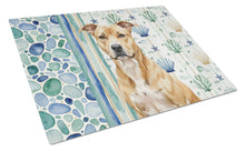 Load image into Gallery viewer, Fawn American Staffordshire Terrier Coastal Sea Glass Glass Cutting Board
