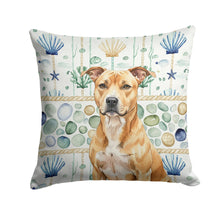 Load image into Gallery viewer, Fawn American Staffordshire Terrier Coastal Sea Glass Throw Pillow