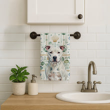 Load image into Gallery viewer, White American Staffordshire Terrier Coastal Sea Glass Kitchen Towel