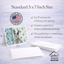 Load image into Gallery viewer, Blue Heeler Australian Cattle Dog Coastal Sea Glass Greeting Cards Pack of 8