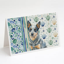 Load image into Gallery viewer, Blue Heeler Australian Cattle Dog Coastal Sea Glass Greeting Cards Pack of 8