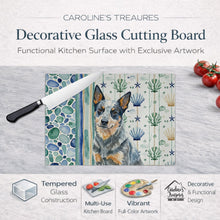 Load image into Gallery viewer, Blue Heeler Australian Cattle Dog Coastal Sea Glass Glass Cutting Board