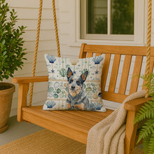 Load image into Gallery viewer, Blue Heeler Australian Cattle Dog Coastal Sea Glass Throw Pillow