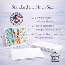 Load image into Gallery viewer, Red Heeler Australian Cattle Dog Coastal Sea Glass Greeting Cards Pack of 8