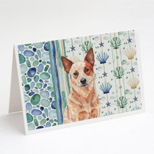 Load image into Gallery viewer, Red Heeler Australian Cattle Dog Coastal Sea Glass Greeting Cards Pack of 8