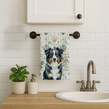 Load image into Gallery viewer, Black Australian Shepherd Coastal Sea Glass Kitchen Towel