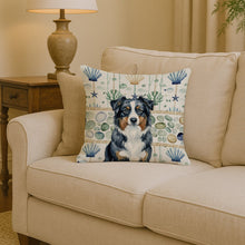 Load image into Gallery viewer, Black Australian Shepherd Coastal Sea Glass Throw Pillow