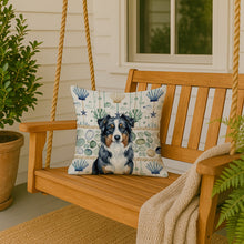 Load image into Gallery viewer, Black Australian Shepherd Coastal Sea Glass Throw Pillow