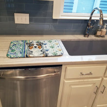 Load image into Gallery viewer, Blue Merle Australian Shepherd Coastal Sea Glass Dish Drying Mat
