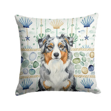 Load image into Gallery viewer, Blue Merle Australian Shepherd Coastal Sea Glass Throw Pillow