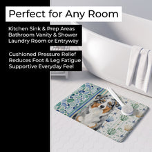 Load image into Gallery viewer, Blue Merle Australian Shepherd Coastal Sea Glass Memory Foam Kitchen Mat