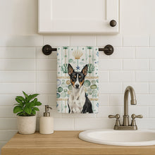 Load image into Gallery viewer, Black and White Basenji Coastal Sea Glass Kitchen Towel