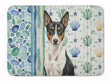 Load image into Gallery viewer, Black and White Basenji Coastal Sea Glass Memory Foam Kitchen Mat