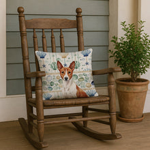 Load image into Gallery viewer, Red and White Basenji Coastal Sea Glass Throw Pillow