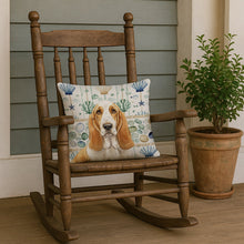 Load image into Gallery viewer, Lemon and White Basset Hound Coastal Sea Glass Throw Pillow