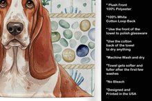 Load image into Gallery viewer, Red and White Basset Hound Coastal Sea Glass Kitchen Towel