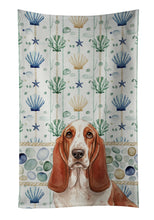 Load image into Gallery viewer, Red and White Basset Hound Coastal Sea Glass Kitchen Towel