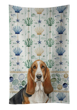 Load image into Gallery viewer, Tricolor and White Basset Hound Coastal Sea Glass Kitchen Towel