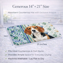 Load image into Gallery viewer, Beagle Coastal Sea Glass Dish Drying Mat
