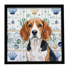 Load image into Gallery viewer, Beagle Coastal Sea Glass Framed Metal Print