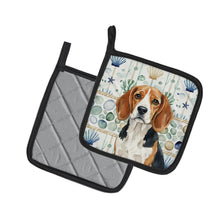 Load image into Gallery viewer, Beagle Coastal Sea Glass Pair of Pot Holders