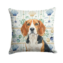 Load image into Gallery viewer, Beagle Coastal Sea Glass Throw Pillow